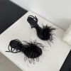 Baldauren Women Sandals High Heels Open Toe Stiletto Feather Buckle Dress Shoes Big Size Party Shoes Sadalias