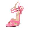 Dual Ankle Buckles Summer Women Sexy 16cm Extremely High Heel Sandals Ladies Chic Stiletto Pumps Club Party Shoes 35-46