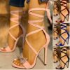 Glitter Rhinestones Women Pumps Crystal Bowknot Summer Lady Shoes Open Toe High Heels Party Prom Shoes