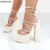 Baldauren Roman Sandals Women Summer New High Heel Cross Strap Platform Opened Toe Fashion Show Plus Size Sandals Strappy Pumps