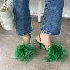Baldauren Women Sandals High Heels Open Toe Stiletto Feather Buckle Dress Shoes Big Size Party Shoes Sadalias