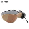 Eilyken Women Sandals Pumps Party Platform Pumps club shoes Stiletto heels Open toe hollow out High Heels Dress shoes Black