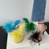 Baldauren Women Sandals High Heels Open Toe Stiletto Feather Buckle Dress Shoes Big Size Party Shoes Sadalias